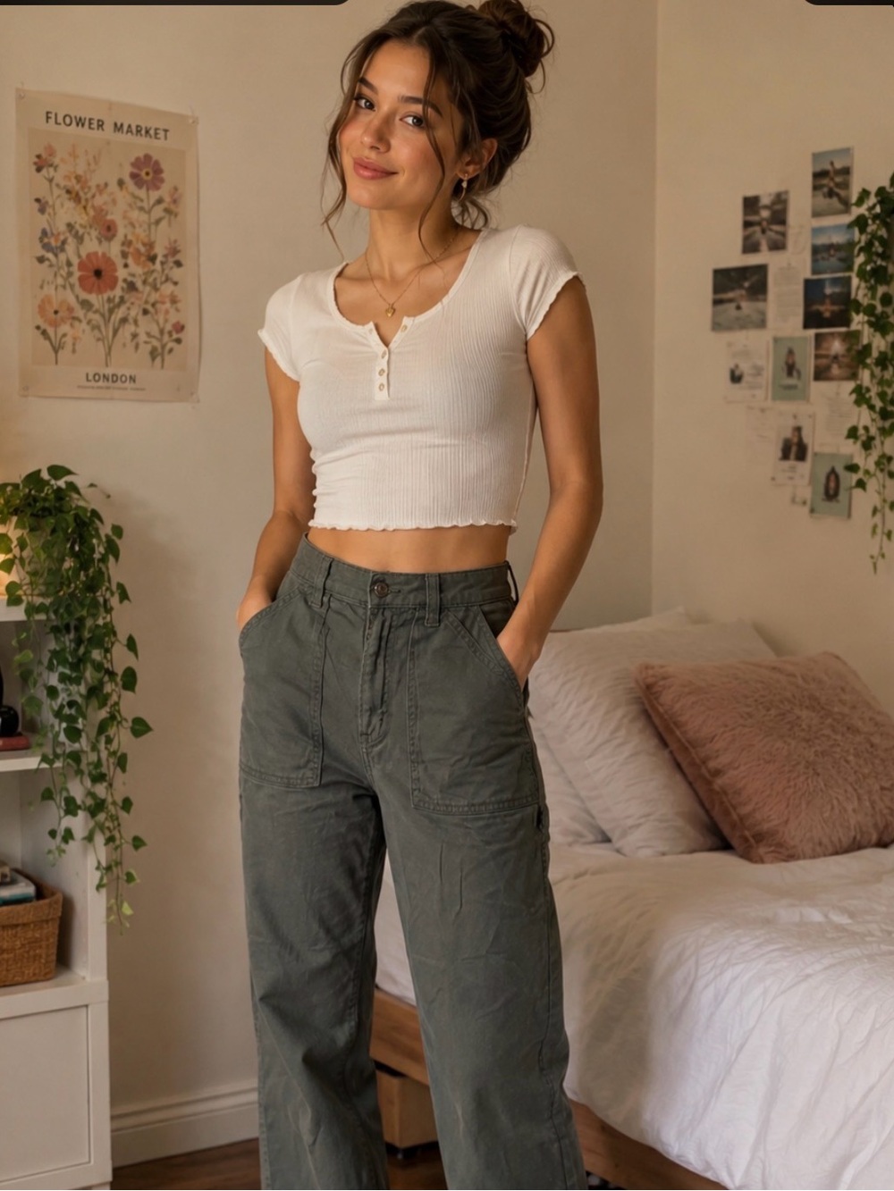 H&M Olive Green Utility Trousers